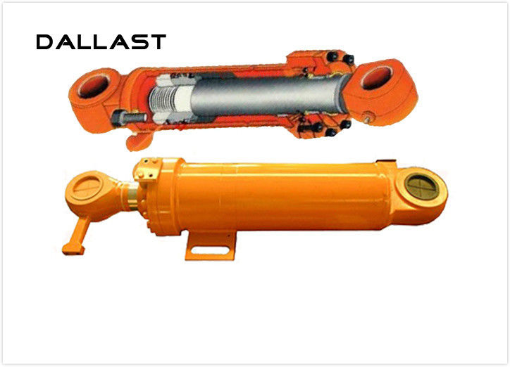 Flange Hydraulic Cylinder for Engineering Machine , Double Acting Hydraulic Cylinder