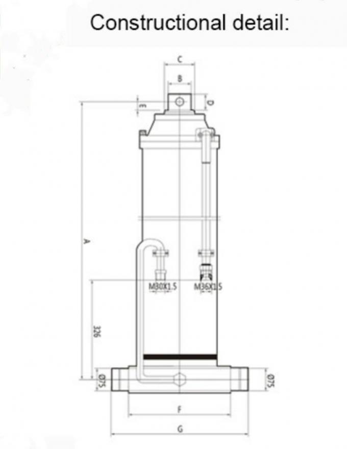 Cylindre télescopique d'ascenseur hydraulique de 2 manières pour le camion à benne basculante agricole de ferme